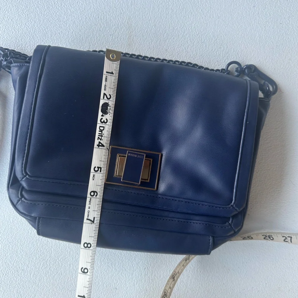 Steve Madden Blue Magenta Chain Crossbody Handbag - Picture 12 of 15